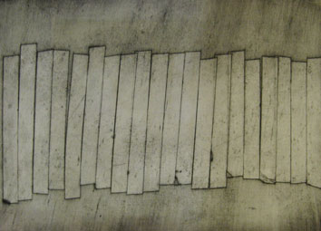 Wall (2011) collagraph on paper - Pui Lee