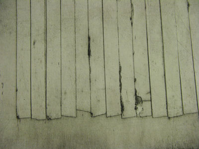 Wall (ii) (2011) collagraph - Pui Lee