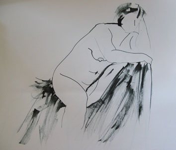 Life Drawing (2007) ink on paper - Pui Lee