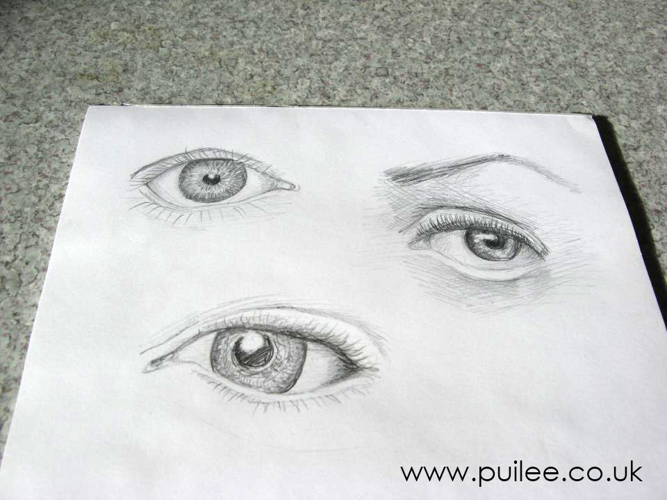 Eye sketches by artist Pui Lee (2015)