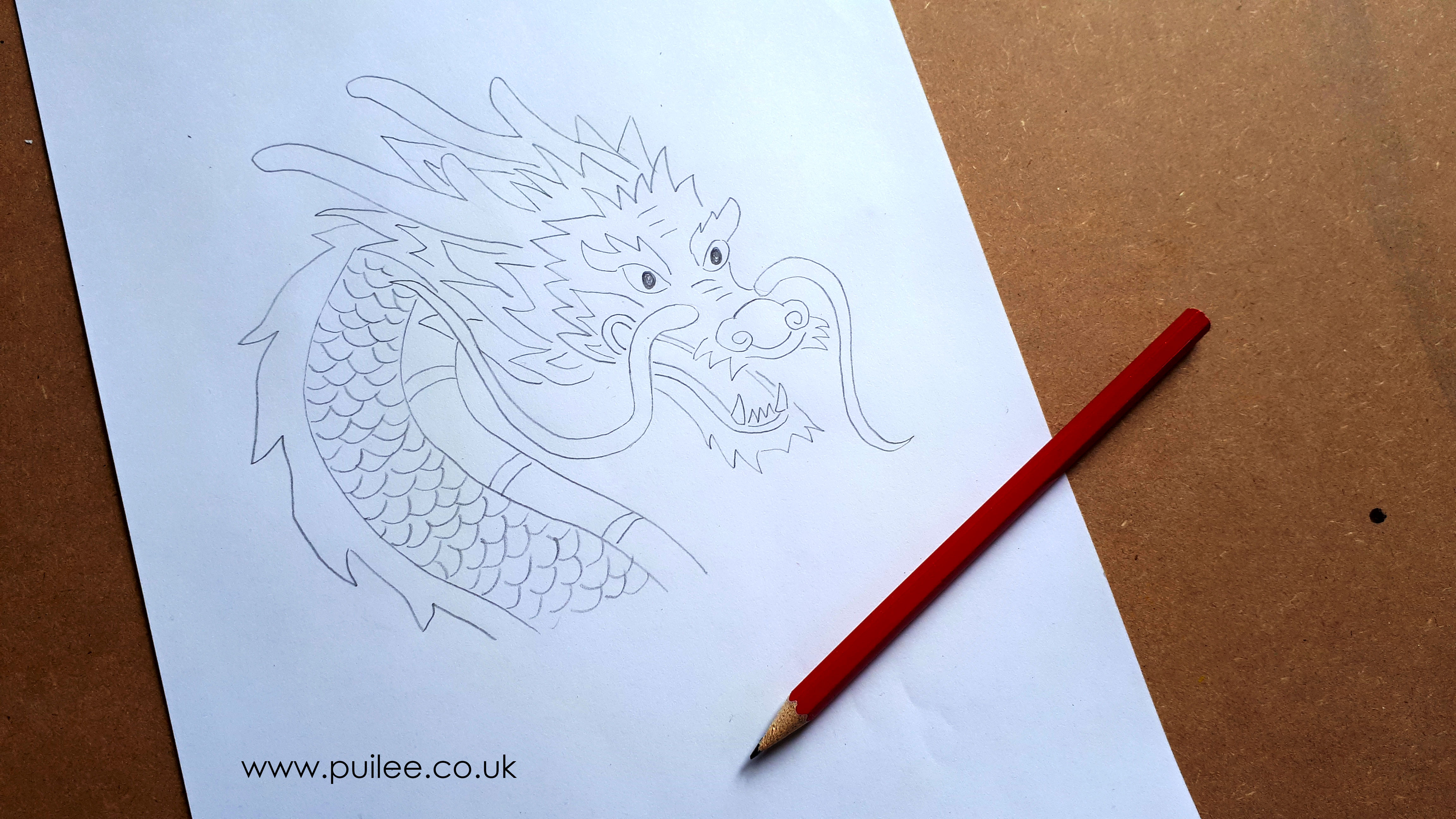 Dragon (2020) - pencil on paper - Artist Pui Lee
