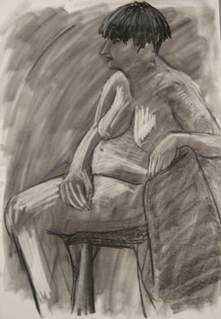 Life Drawing (2009) chalk and soot on paper - Pui Lee