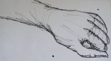 Study of Hand and Arm (2005) rollerball on paper - Pui Lee
