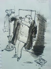 Study of Ronald Searle drawing (2005) pen and ink on paper - Pui Lee