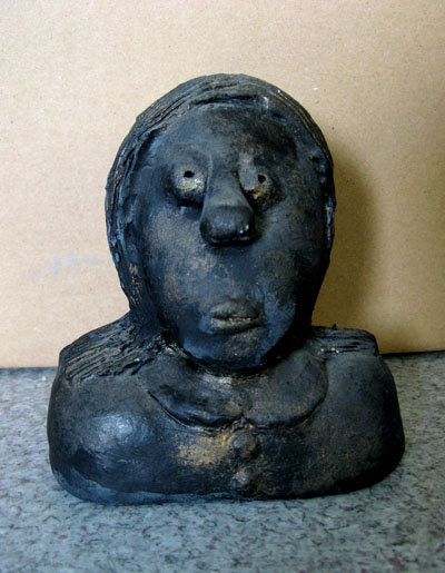 Untitled (clay head) (2004) acrylic on clay - Pui Lee